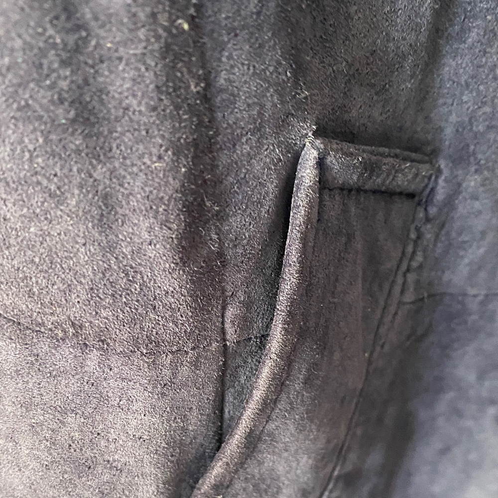 Danier Women's Deep Purple Suede Trench Coat with faux Fur Accents - Picture 5 of 7